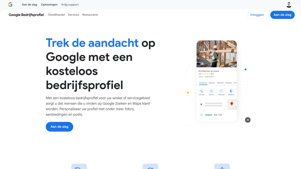 Een Google Bedrijfsprofiel aanmaken.