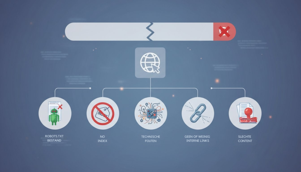 Oorzaken waarom een website niet zichtbaar is in Google.